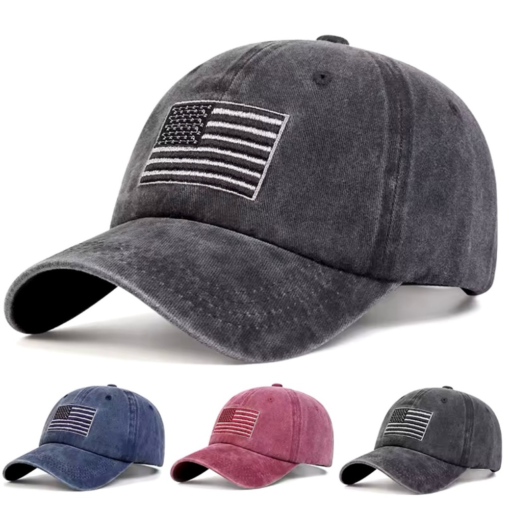 American Flag Side Embroidery Baseball Caps Adjustable Casual Hat new in bag